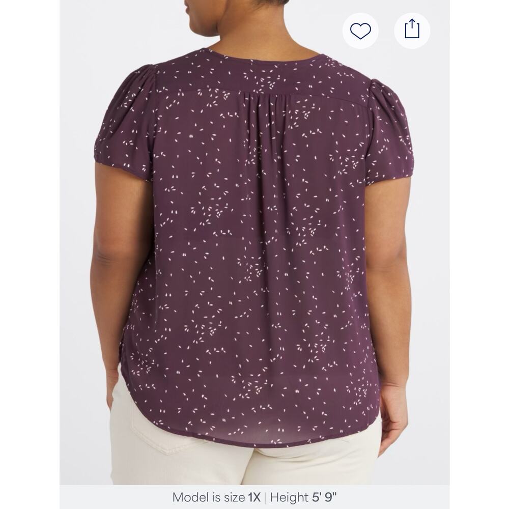 Euc Monday Fun Linnette Split Neck Smocked Blouse… - image 2